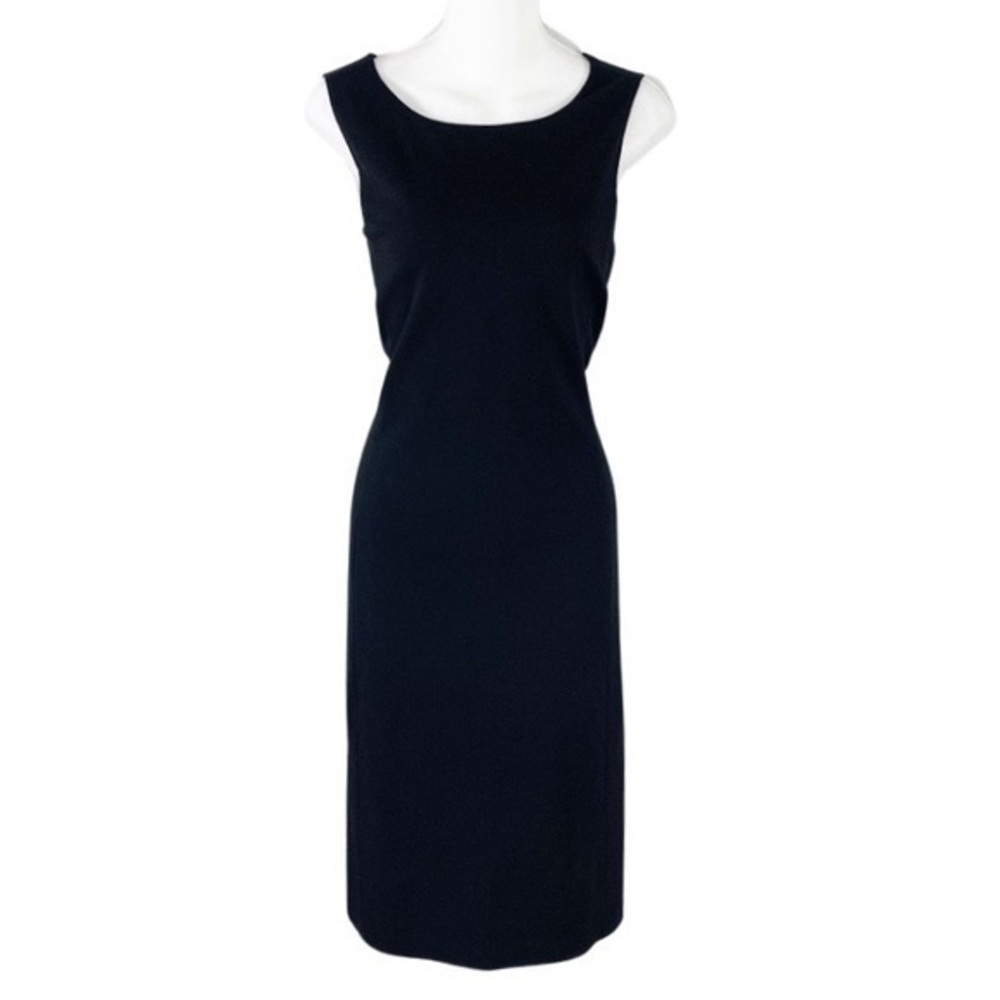 Eileen Fisher Black Sleeveless Midi Sheath Dress Small S BB2